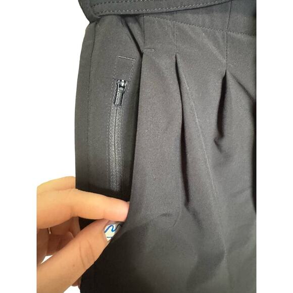 Athleta Skyline Shorts Paperbag Waist Tie Pleated High Waisted Black Size 10 - Picture 6 of 9